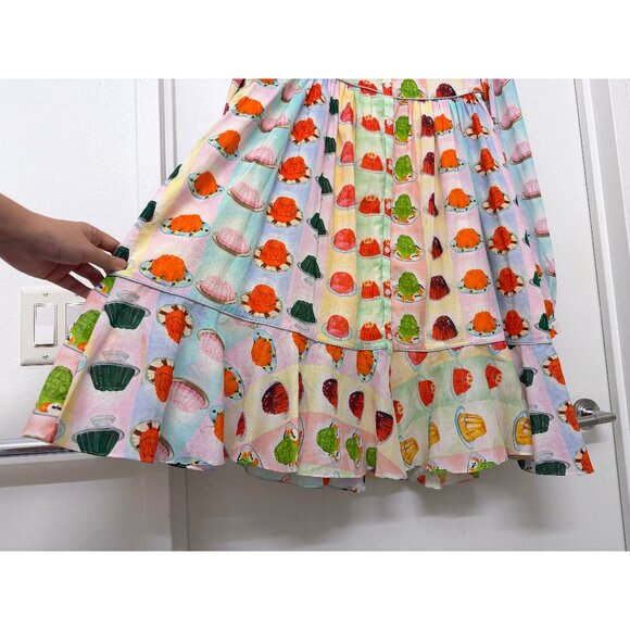 Rachel Antonoff Jello Stripe Print Drew Shirt Dress Rainbow Jelly Mold Belt L - Picture 9 of 16